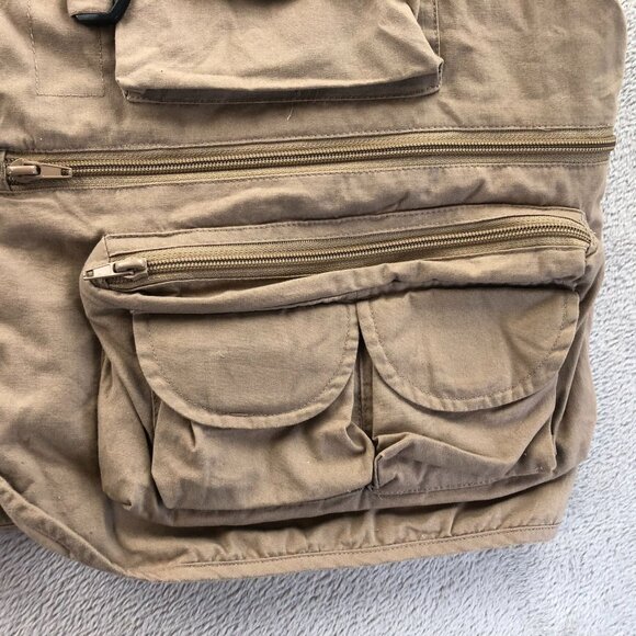 Pflueger Deluxe Mens Fly Fishing Vest Jacket XXL Tan Outdoors Full Zip Utility - Picture 7 of 11